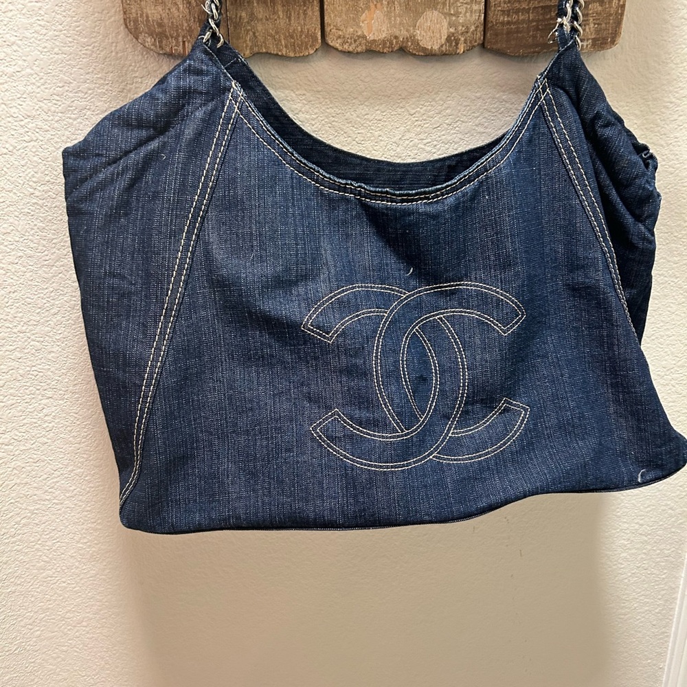 Blue Denim Shoulder Bag XL